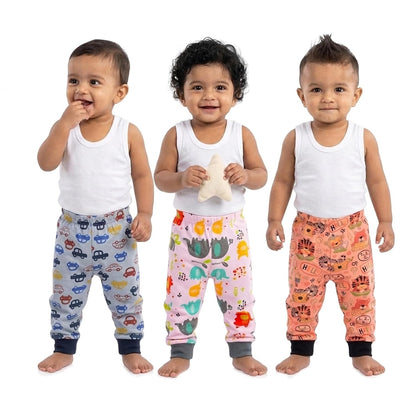 Vparents Cotton Pajama Track Pants for Boys and Girls Regular Fit Loose Fit Track Multicolor Designs