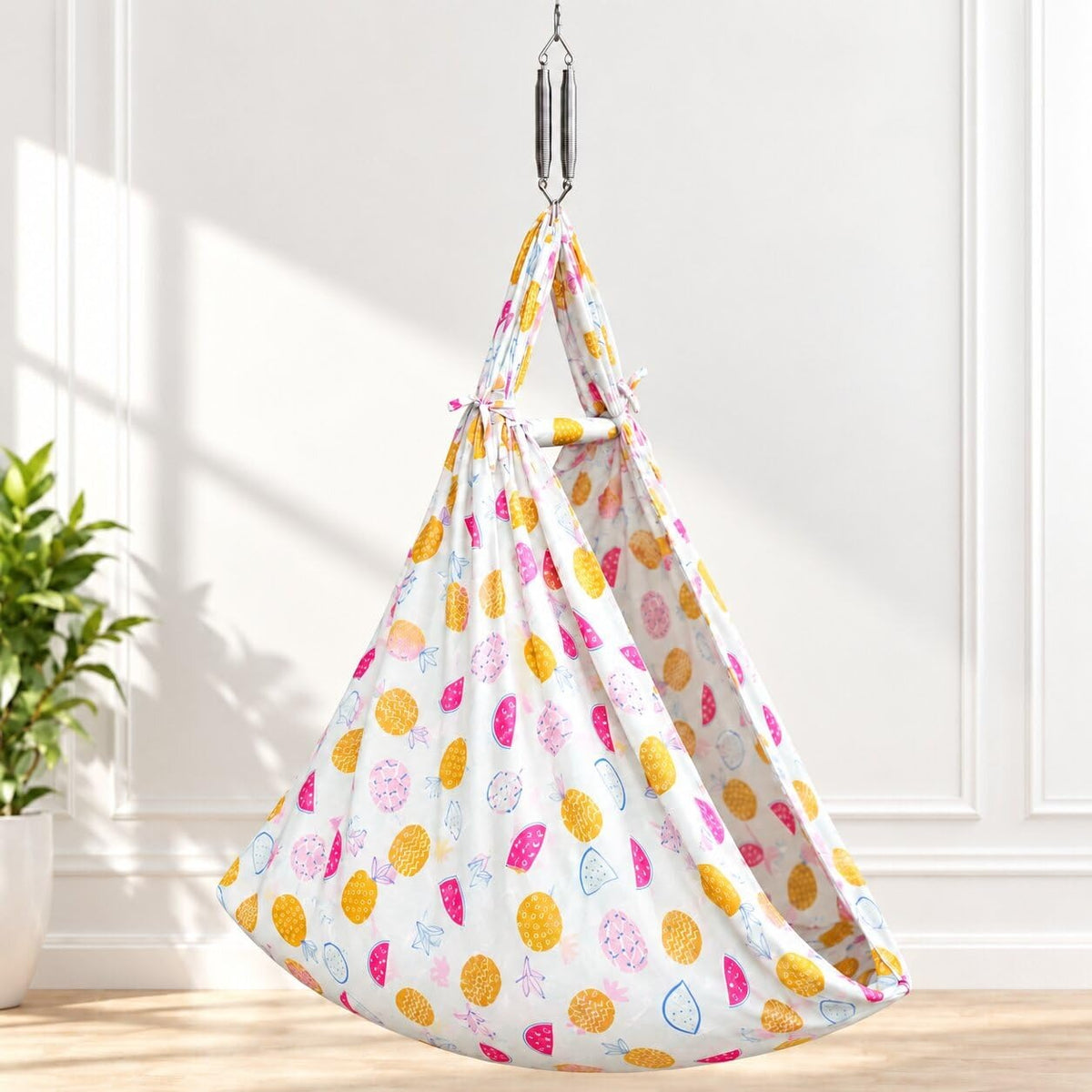 VParents Infant Baby Swing Cradle with Mosquito Net and Spring