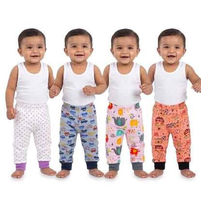 Vparents Cotton Pajama Track Pants for Boys and Girls Regular Fit Loose Fit Track Multicolor Designs