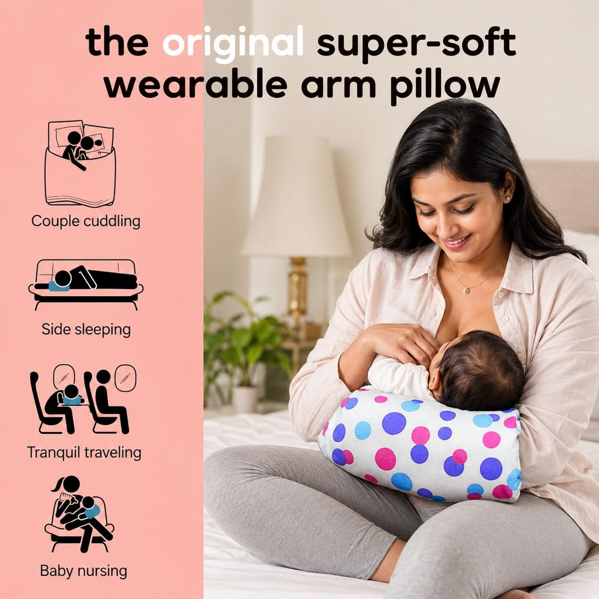 VParents Baby Feeding Arm Pillow for New Born Nursing Pillow for Breast and bottle feeding pillow