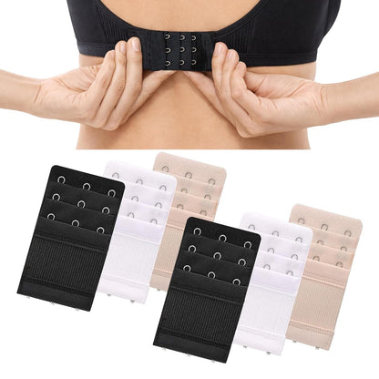 VParents Women's Bra Extenders 2 Hook Comfortable Stretchy Bra Extension Strap maternity (Black, White, Nude)