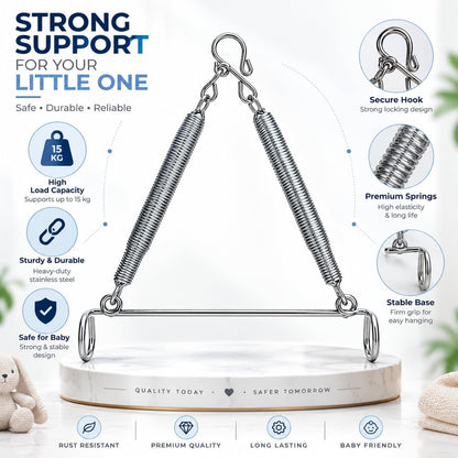  VParents Stainless Steel Baby Cradle Spring for Cradle Hanging 15KG (Silver)  (Silver)
