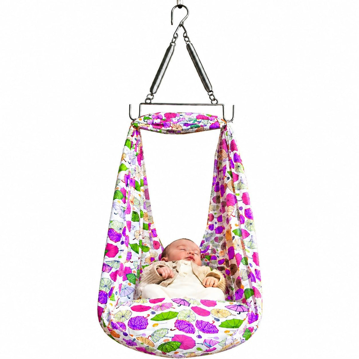VParents Infant Baby Swing Cradle with Mosquito Net and Spring