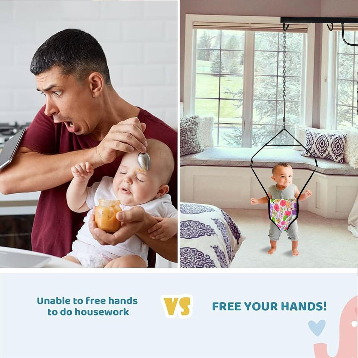 Vparents 2 in 1 Baby toddler Jumper Cum Baby Walking Harness Function, Fun Activity for Baby Infant