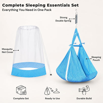 VParents Infant Baby Swing Cradle with Mosquito Net and Spring