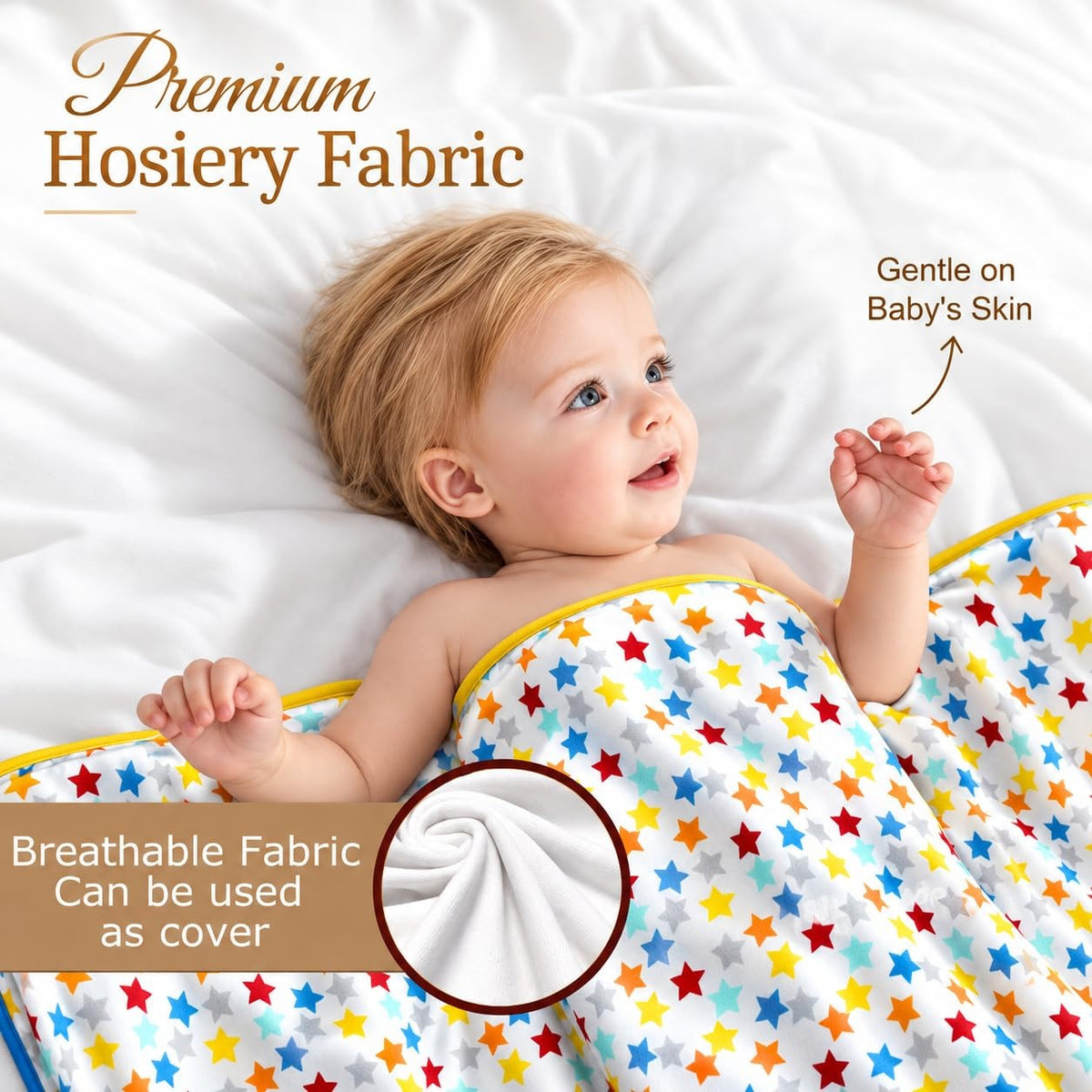 VParents cotton New Born Baby Hooded Wrapper Blanket,sigle layer  -Assorted design deo