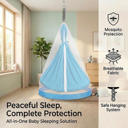 VParents Infant Baby Swing Cradle with Mosquito Net and Spring