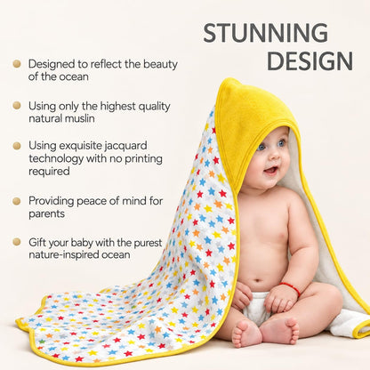 VParents cotton New Born Baby Hooded Wrapper Blanket,sigle layer  -Assorted design deo