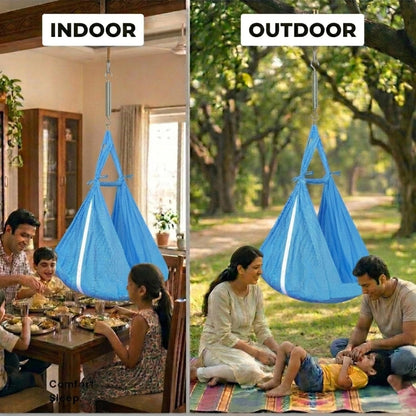 VParents Infant Baby Swing Cradle with Mosquito Net and Spring