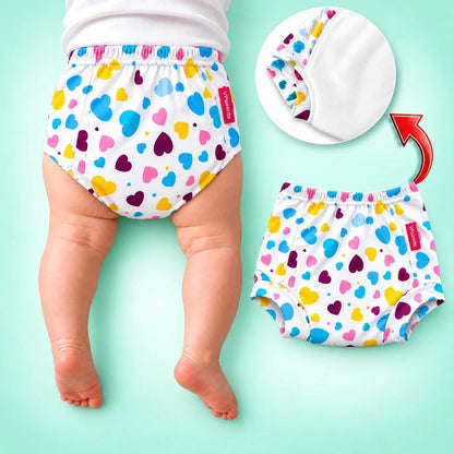 VParents Padded Underwear for Babies and Toddlers with 3 Layers of Cotton Padding Potty Training Pull Up & Diaper-Free Time (3-4 years) Heart