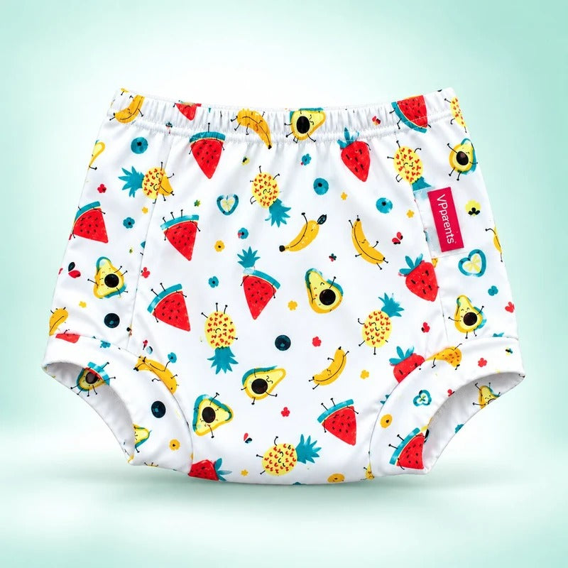 VParents Padded Underwear for Babies and Toddlers with 3 Layers of Cotton Padding Potty Training Pull Up & Diaper-Free Time (3-4 years)  Fruitie