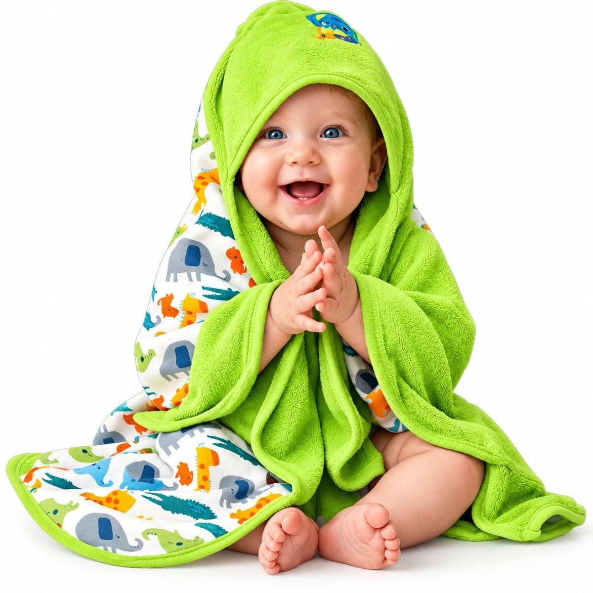 VParents cotton New Born Baby Hooded Wrapper Blanket,sigle layer  -Assorted design deo