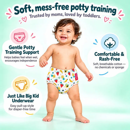 VParents Padded Underwear for Babies and Toddlers with 3 Layers of Cotton Padding Potty Training  Pull Up & Diaper-Free Time (2 - 3 years Dinosaur)