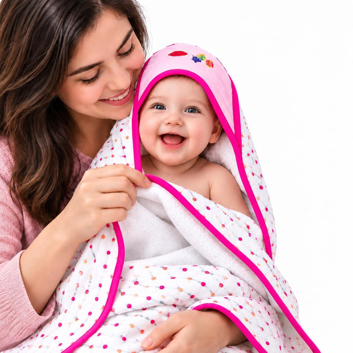 VParents cotton New Born Baby Hooded Wrapper Blanket,sigle layer  -Assorted design deo