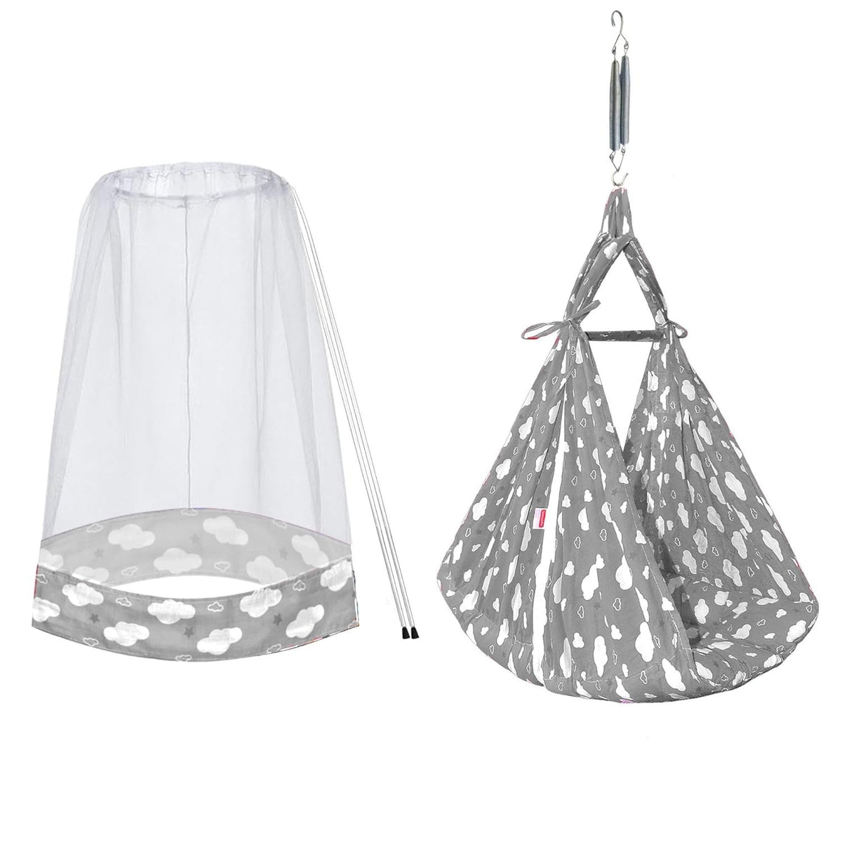 VParents Infant Baby Swing Cradle with Mosquito Net and Spring