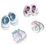 VParents Baby Mitten and Booties Set New Born Printed Gloves & Socks Combo (Multicolor,0-6 Months) Pack of -2