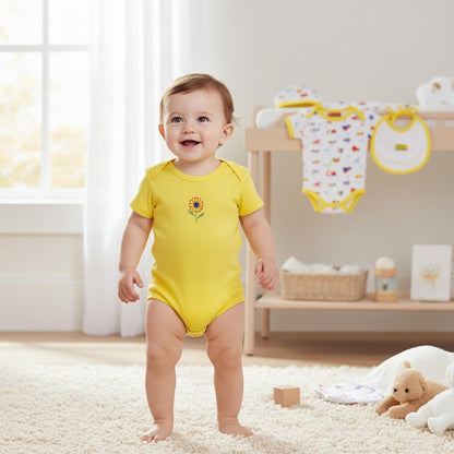 VParents Honey Punch New Born Baby Gift Set (Yellow, Pack of 10)