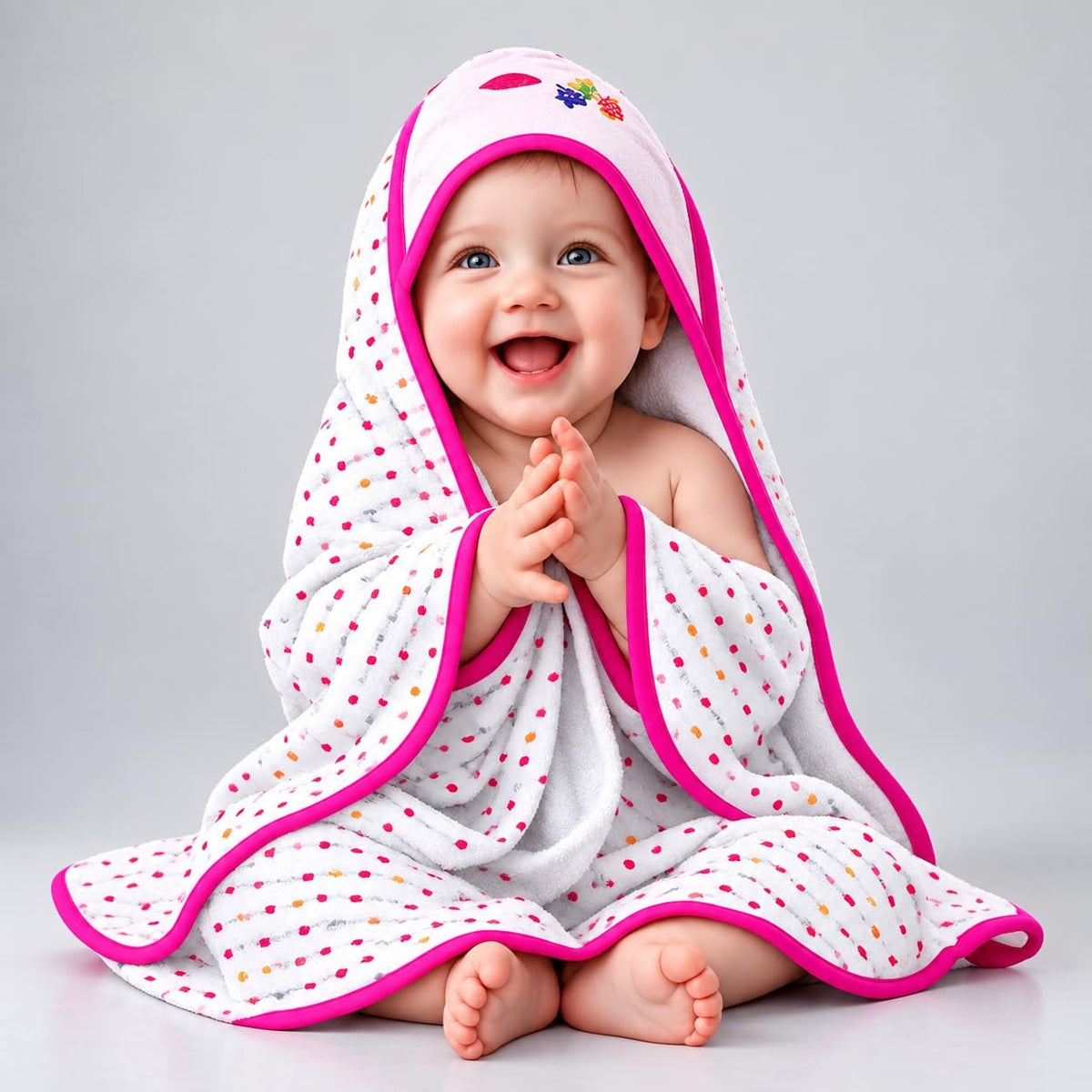 VParents cotton New Born Baby Hooded Wrapper Blanket,sigle layer  -Assorted design deo