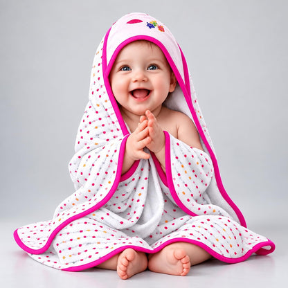 VParents cotton New Born Baby Hooded Wrapper Blanket,sigle layer  -Assorted design deo