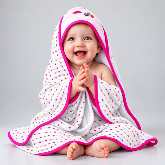 VParents cotton New Born Baby Hooded Wrapper Blanket,sigle layer  -Assorted design deo