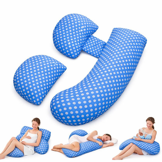 VParents Pregnancy Pillow for Women, Soft Maternity Pillows for Pregnancy Sleeping, Support for Back, Belly, HIPS, Legs, Maternity Pillow with Detachable and Adjustable Pillow Cover