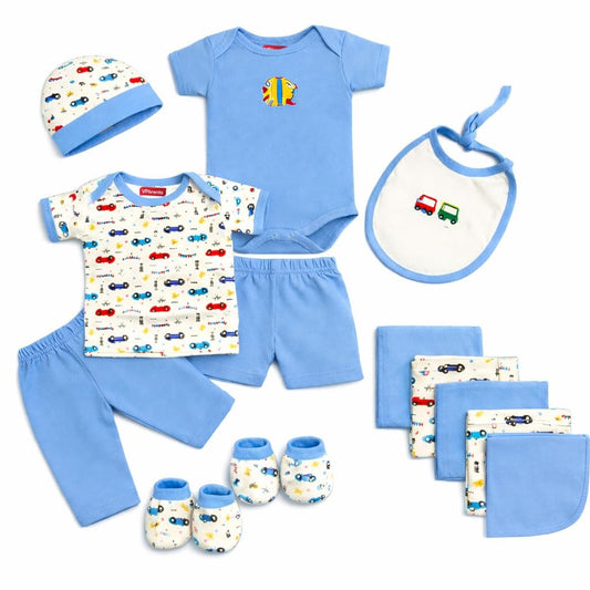 VParents Honey Punch New Born Baby Gift Set (Blue, Pack of 13)