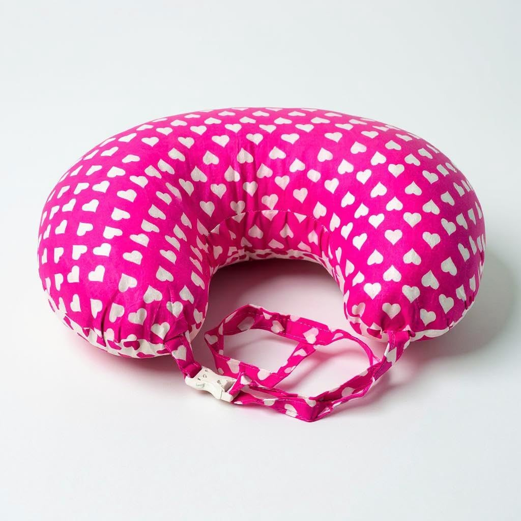 VParents Rosy Multipurpose Baby Feeding Nursing Cum Maternity Pillow for New Born (Pink)