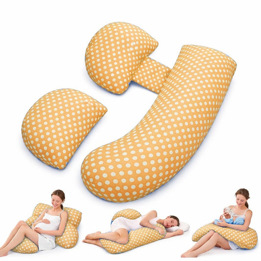 VParents Pregnancy Pillow for Women, Soft Maternity Pillows for Pregnancy Sleeping, Support for Back, Belly, HIPS, Legs, Maternity Pillow with Detachable and Adjustable Pillow Cover