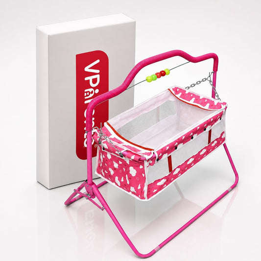 VParents Bunny New Born Baby Crib Bassinet cot Swing Cradle Jhula Palna(pink)