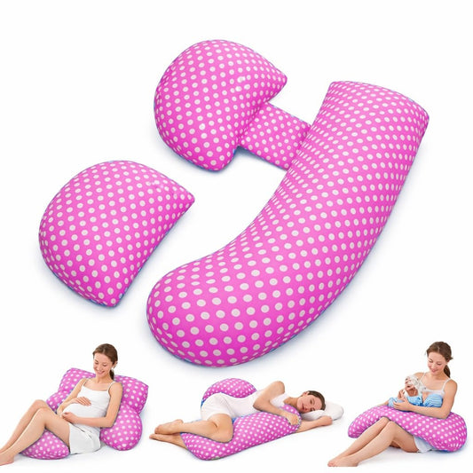 VParents Pregnancy Pillow for Women, Soft Maternity Pillows for Pregnancy Sleeping, Support for Back, Belly, HIPS, Legs, Maternity Pillow with Detachable and Adjustable Pillow Cover