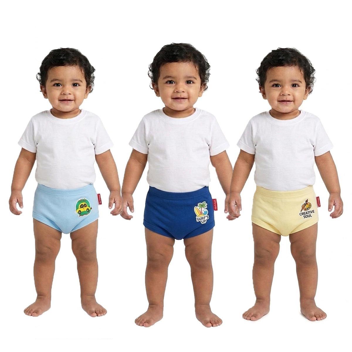 VParents Bloomer for Kids Unisex, 100% Pure Cotton Soft & Breathable Underwear Bloomers for Baby Comfortable & Durable pack of 3