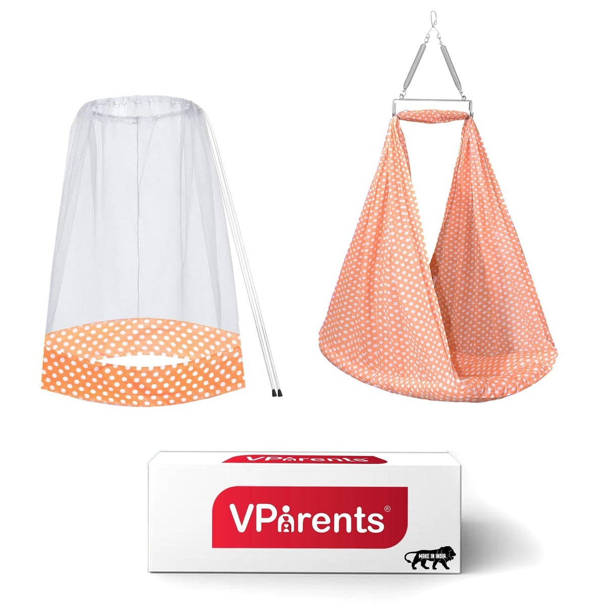 VParents Toddler Baby Swing Cradle with Mosquito Net and Spring