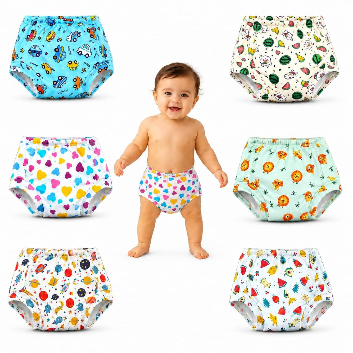 VParents Padded Underwear for Babies and Toddlers with 3 Layers of Cotton Padding Potty Training  Pull Up & Diaper-Free Time