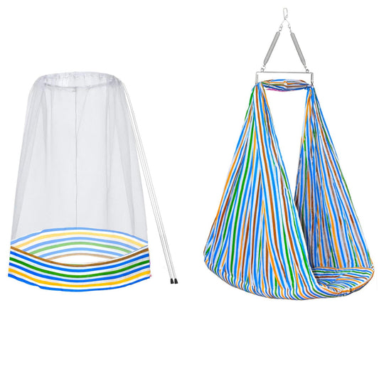 VParents Neonate Baby Swing Cradle with Mosquito Net and Spring