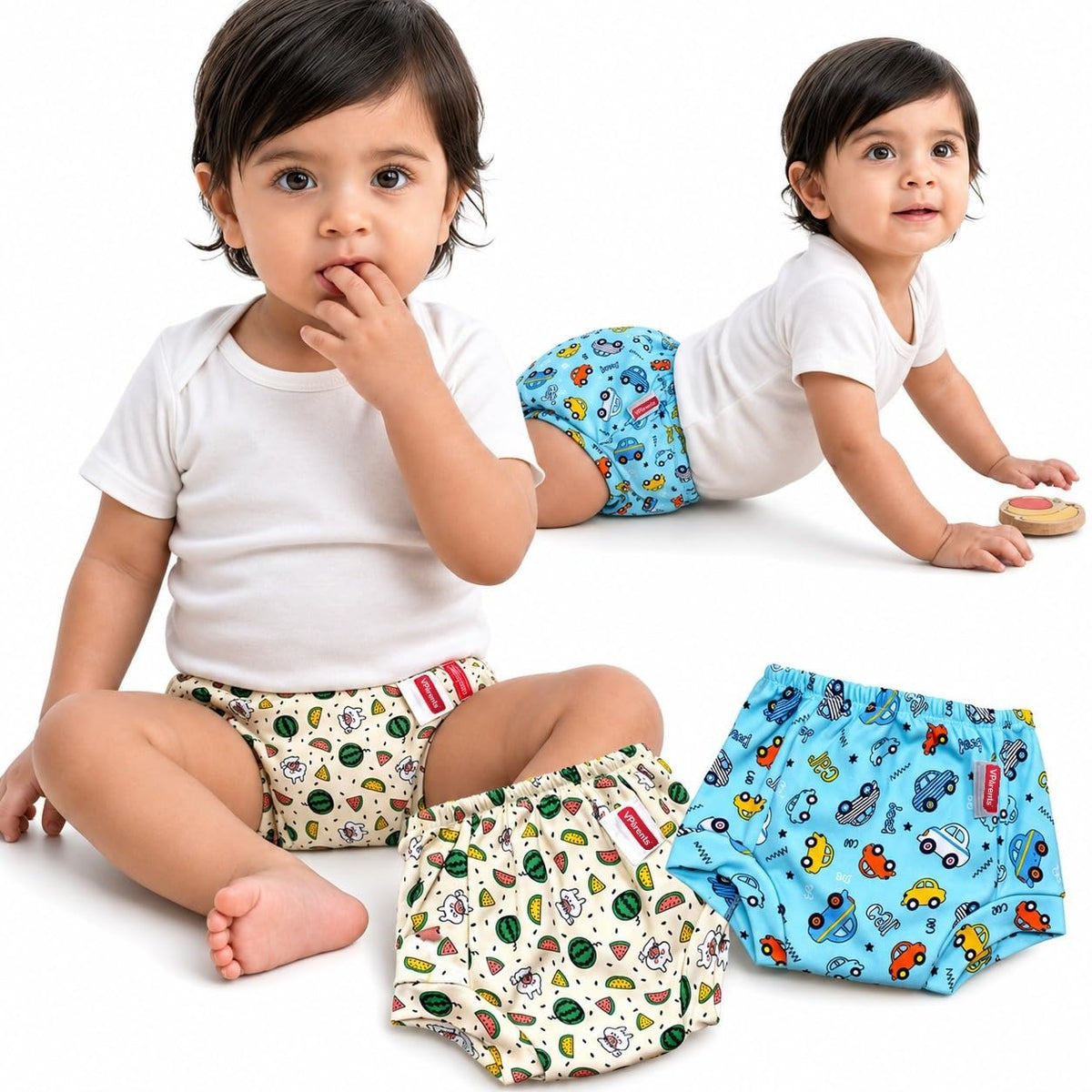 VParents Padded Underwear for Babies and Toddlers with 3 Layers of Cotton Padding Potty Training  Pull Up & Diaper-Free Time
