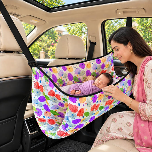 VParents Car Cradle Hammock for 0 to 2 year baby | Portable with Adjustble Belt, Hammock Cloth, Hangers