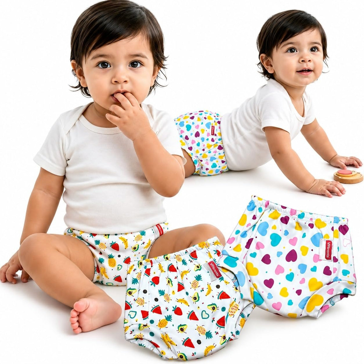 VParents Padded Underwear for Babies and Toddlers with 3 Layers of Cotton Padding Potty Training  Pull Up & Diaper-Free Time