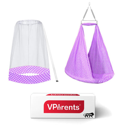 VParents Toddler Baby Swing Cradle with Mosquito Net and Spring