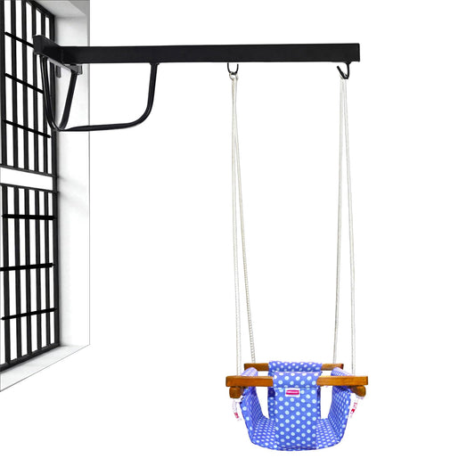 VParents Toddler swing for Kids Indoor Outdoor|jhula for kids|Baby Garden Swing with window Hanging metal rod (8 Months to 3 Years) (Up to 15 kg)
