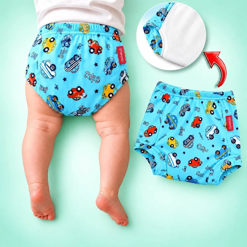 VParents Padded Underwear for Babies and Toddlers with 3 Layers of Cotton Padding Potty Training  Pull Up & Diaper-Free Time (2 - 3 years ,Car)
