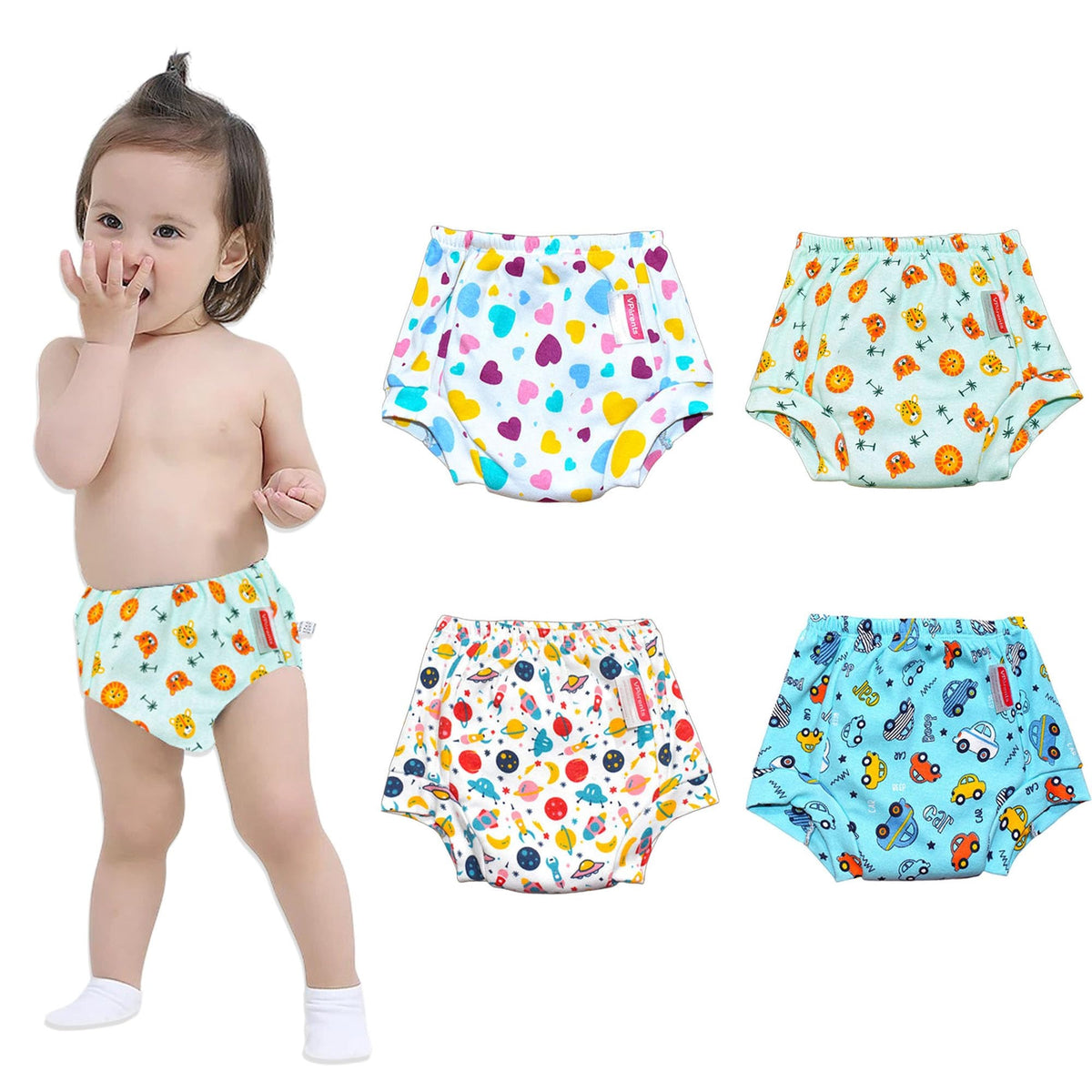 VParents Padded Underwear for Babies and Toddlers with 3 Layers of Cotton Padding Potty Training  Pull Up & Diaper-Free Time
