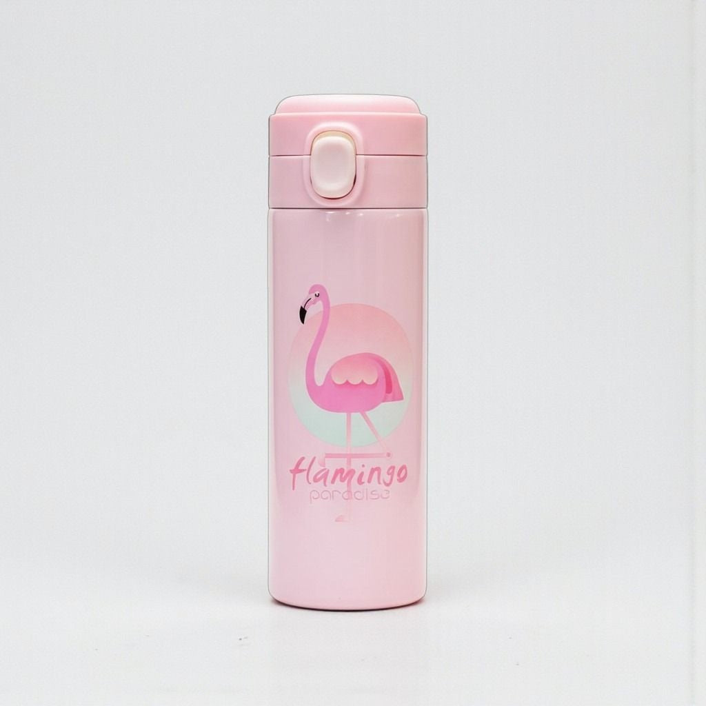 VParents Stainless Steel Insulated Water Bottle Vacuum Flask with One-Touch Lid for kids (assorted)- 420ML
