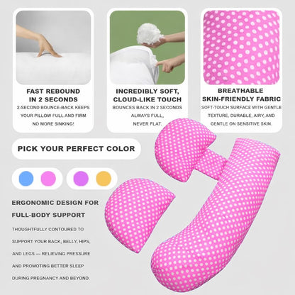 VParents Pregnancy Pillow for Women, Soft Maternity Pillows for Pregnancy Sleeping, Support for Back, Belly, HIPS, Legs, Maternity Pillow with Detachable and Adjustable Pillow Cover