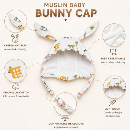 VParents Muslin Baby Mittens Caps Gloves and Booty Combo Set - (set of 2 0-6 Months) | Unisex Booty Set | Durable Cotton Gift Set | Multicoloured Hand Gloves and Socks | -Assorted Deisgn -Winter Clothing -Multicolour
