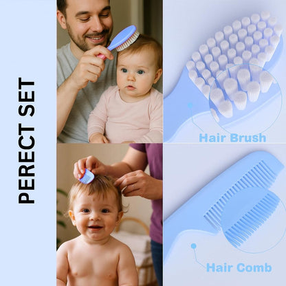VParents Baby 5in1 new born baby Grooming Kit Set,nail Cutter, Scissor, Filer, hair brush, hair comb Baby Grooming Kit for New Born Baby, Baby Nail Cutter,5pcs (blue)