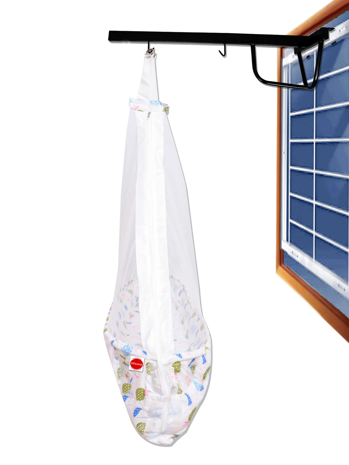 VParents fruity baby cradle with Attached bed and Mosquito net (Pink)
