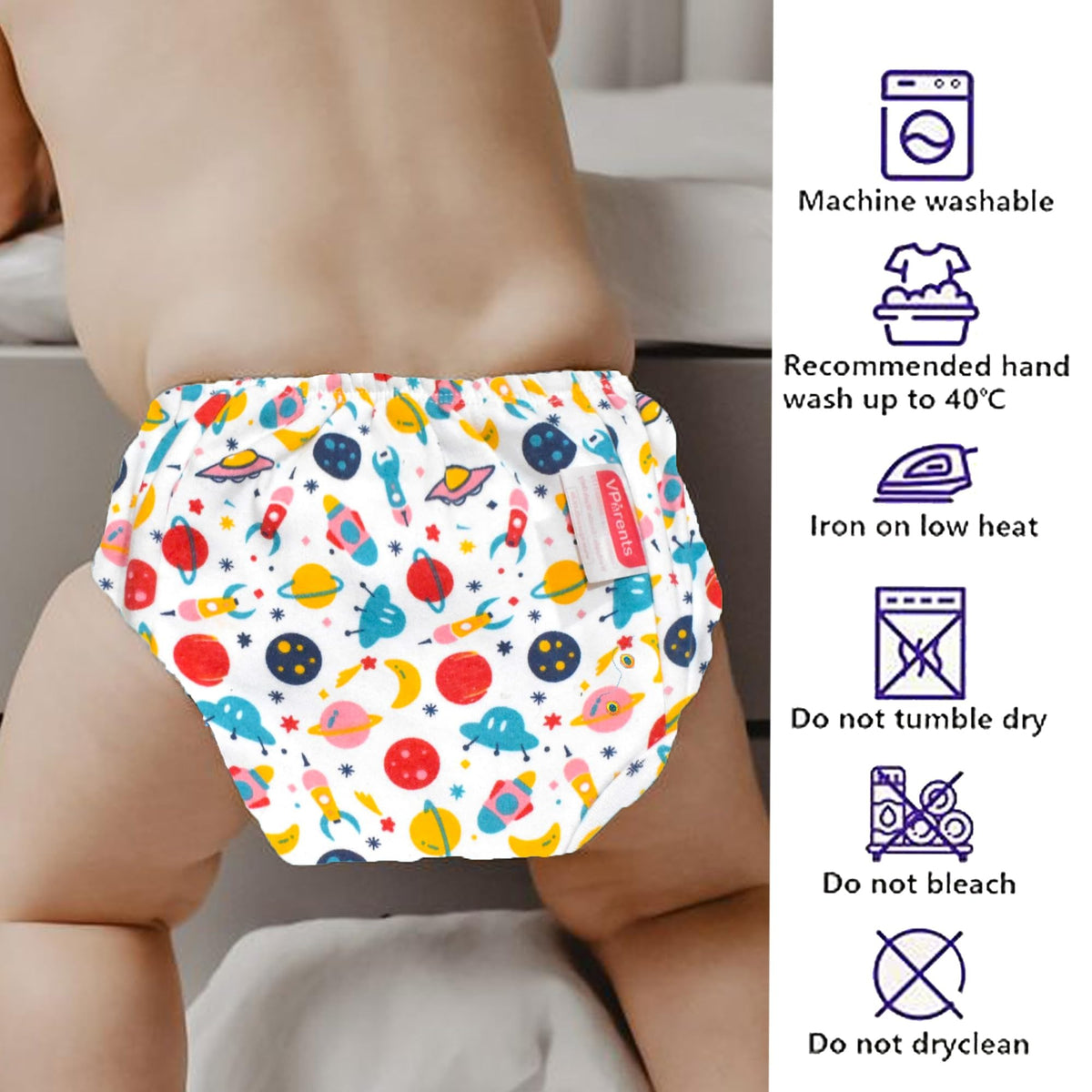 VParents Padded Underwear for Babies and Toddlers with 3 Layers of Cotton Padding Potty Training  Pull Up & Diaper-Free Time