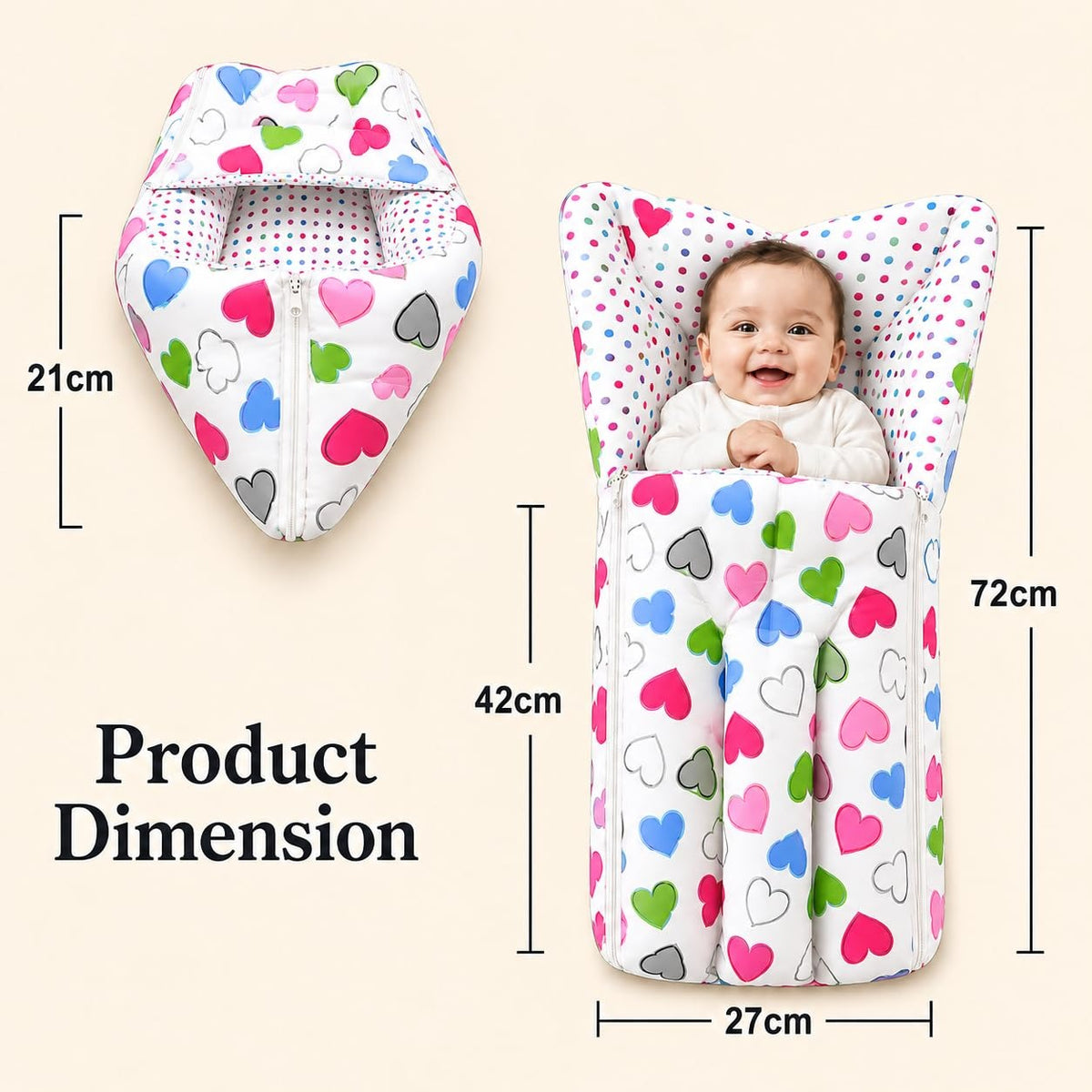 VParents Daisy Baby 4 Piece Bedding Set with Pillow and Bolsters Sleeping Bag and Bedding Set and Feeding Pillow Combo