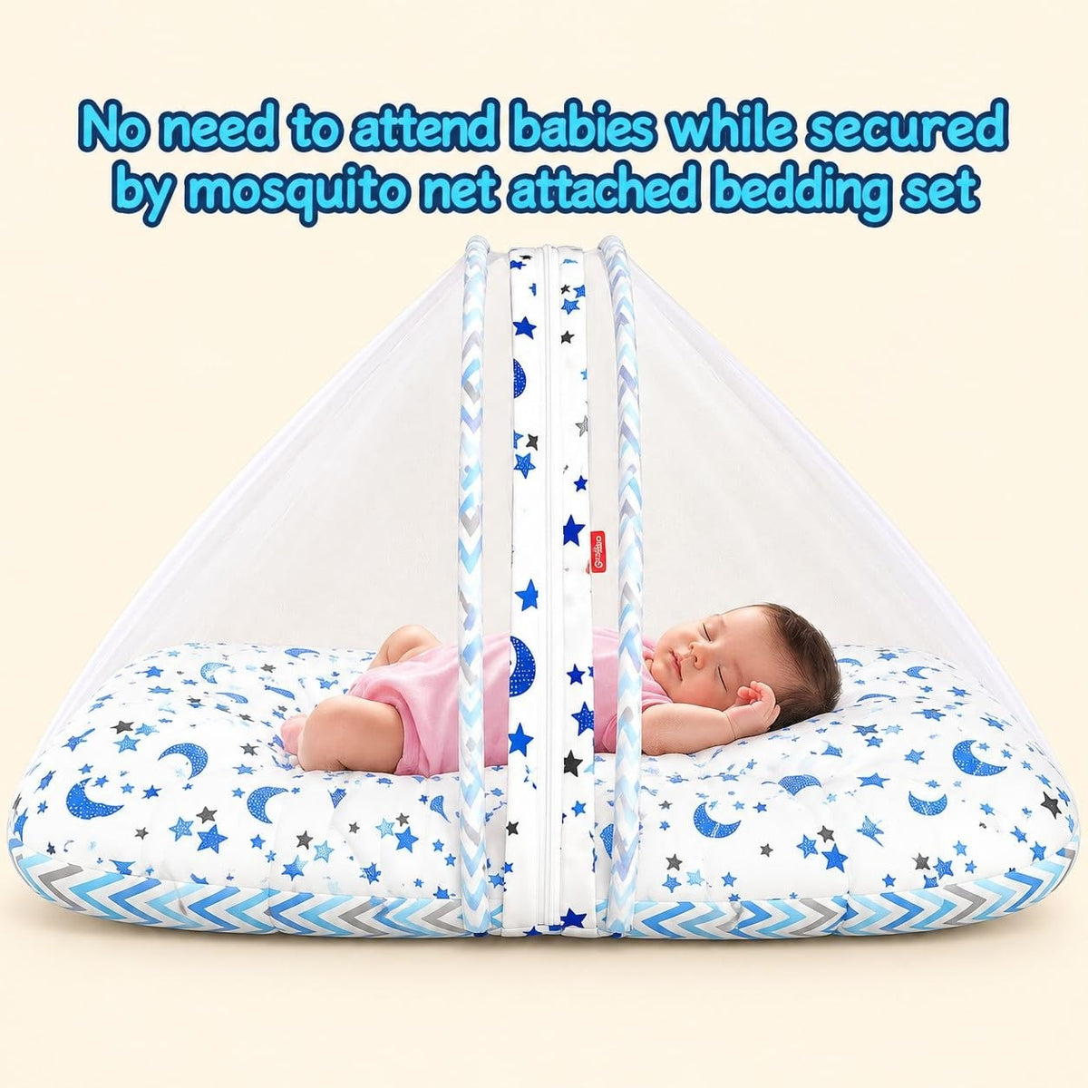 VParents Cheeky Cheeky Baby 4 Piece Bedding Set with Pillow and Bolsters Sleeping Bag and Bedding Set Combo