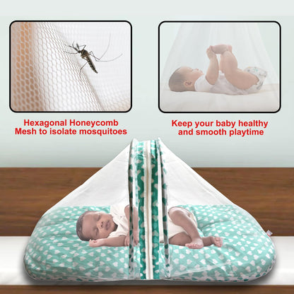 VParents Daisy Baby 4 Piece Bedding Set with Pillow and Bolsters Sleeping Bag and Bedding Set and Feeding Pillow Combo